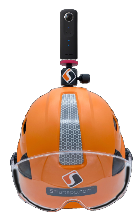 Smartapp branded safety helmet with 360 camera